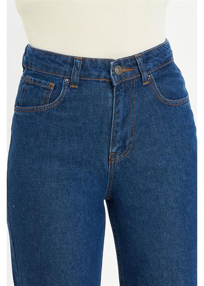 Yüksek Bel Palazzo Jean Pantolon 