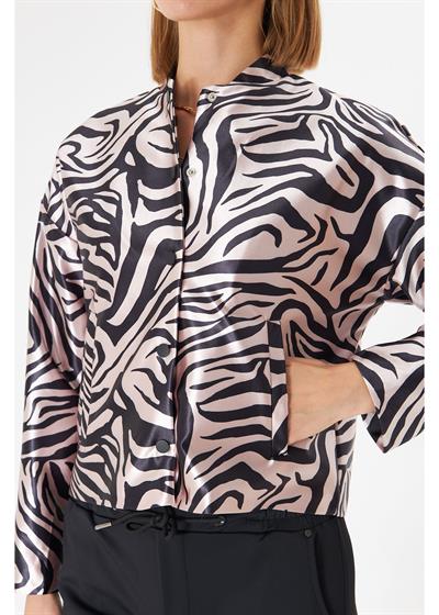 Zebra Desenli Saten Ceket 