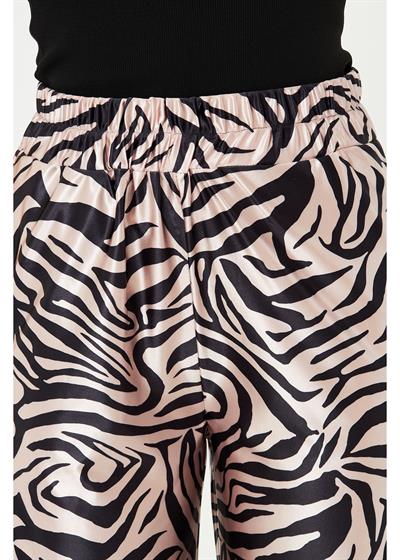 Zebra Desenli Saten Pantolon 