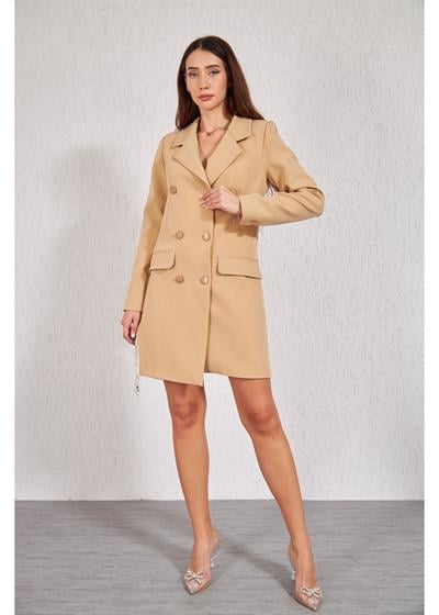 Zincir Detay Ceket Elbise