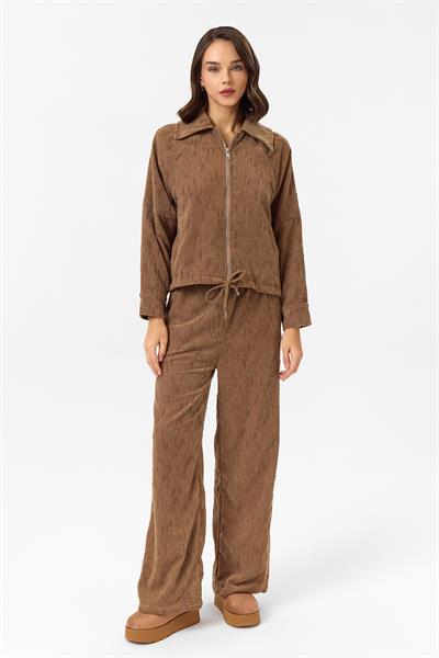 Fermuarlı Bağlamalı Şönil Ceket