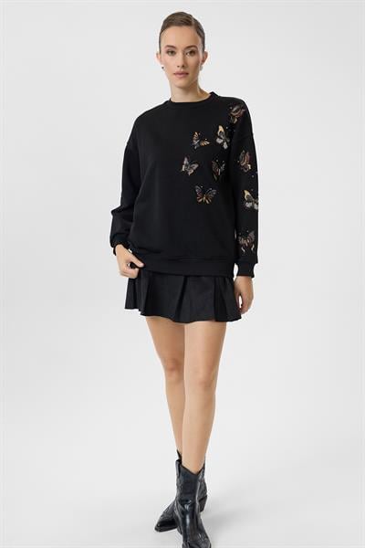 Kelebek Nakışlı Sweatshirt