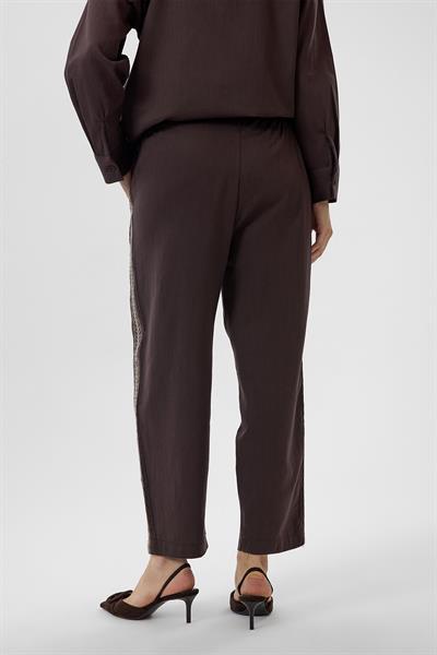 Nakışlı Keten Karışımlı Pantolon