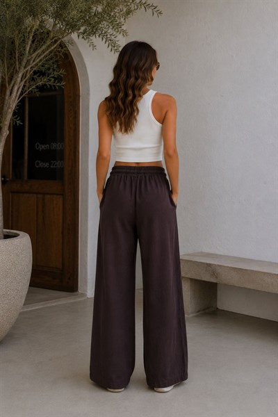 Beli Lastikli Bol Paça Pantolon