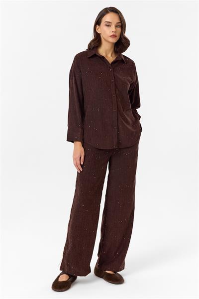 Çizgili Pullu Pantolon