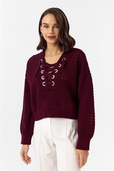 Kuş Gözlü Bağcıklı Kazak