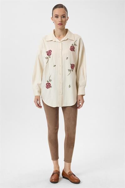 Gül Nakışlı Gömlek
