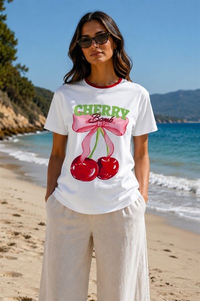 Cherry Bomb Baskılı Tişört