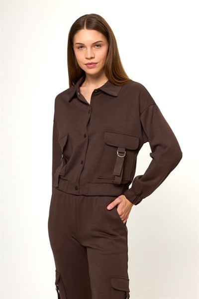 Cepli Çıtçıtlı Modal Ceket