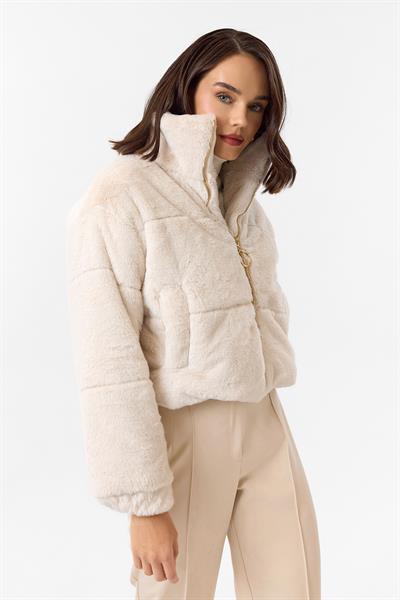 Fleto Cepli Kapitone Peluş Mont