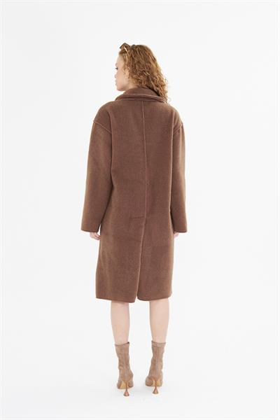 Arma Detaylı Uzun Kaşe Kaban 