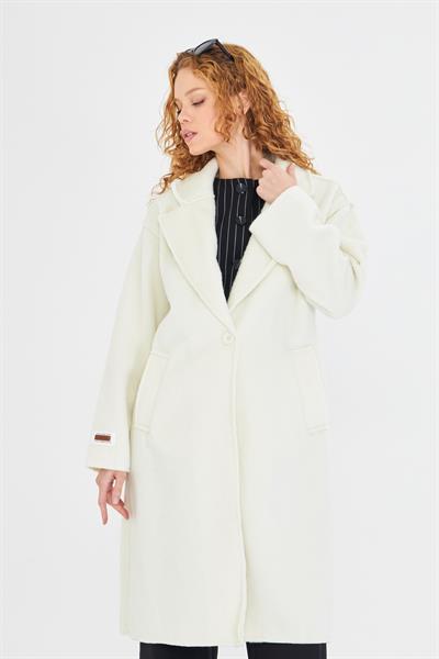 Arma Detaylı Uzun Kaşe Kaban 