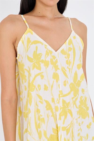 Ayarlanabilir Askılı Desenli Elbise