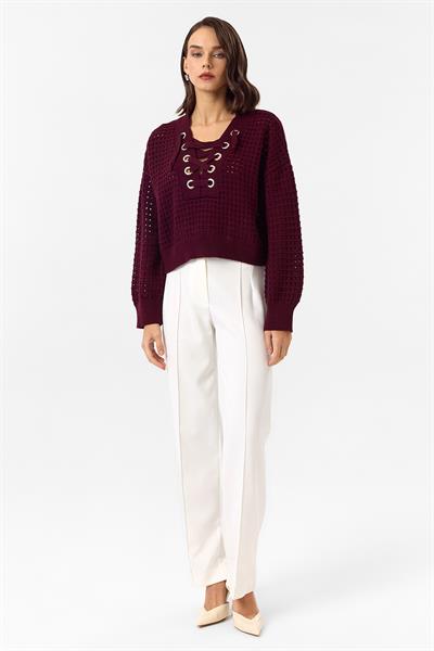 Kuş Gözlü Bağcıklı Kazak