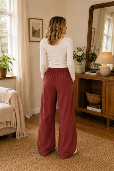 Kuş Gözlü Dökümlü Pantolon
