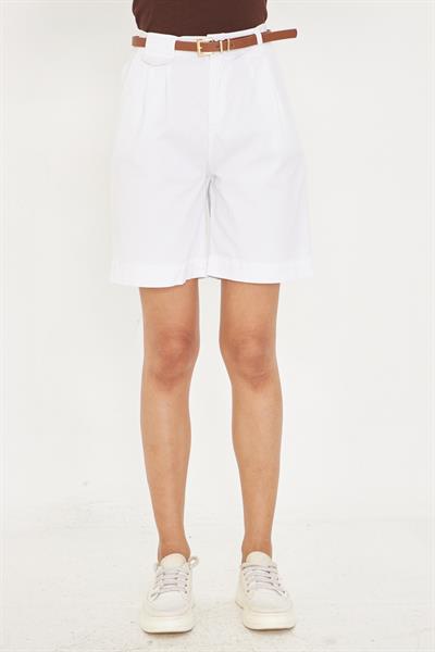 Kemerli Bermuda Şort