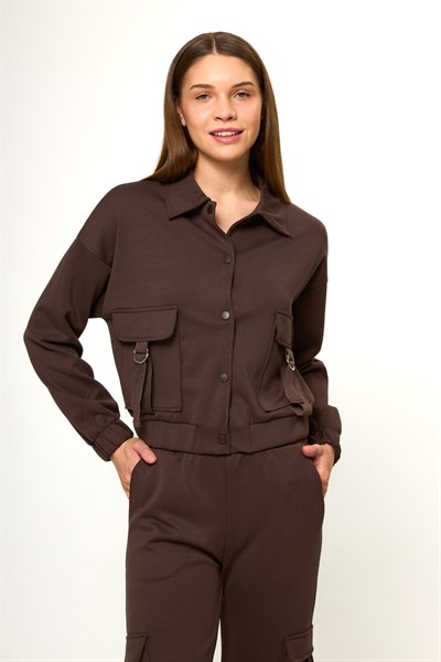 Cepli Çıtçıtlı Modal Ceket