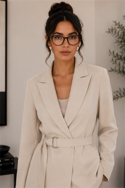 Kuşak Detaylı Blazer Ceket