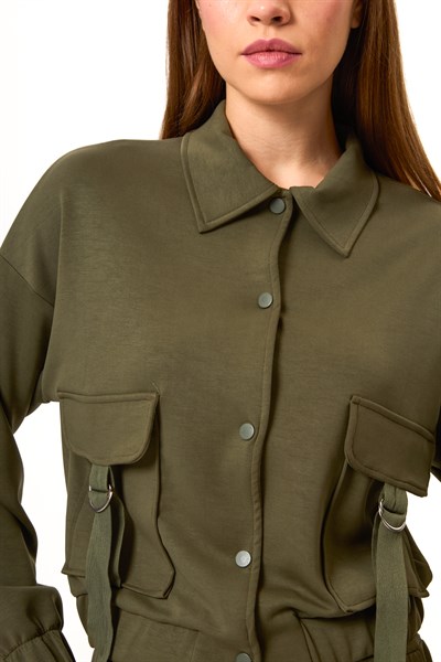 Cepli Çıtçıtlı Modal Ceket