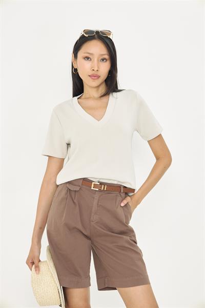 V Yaka Oversize Modal T-Shirt