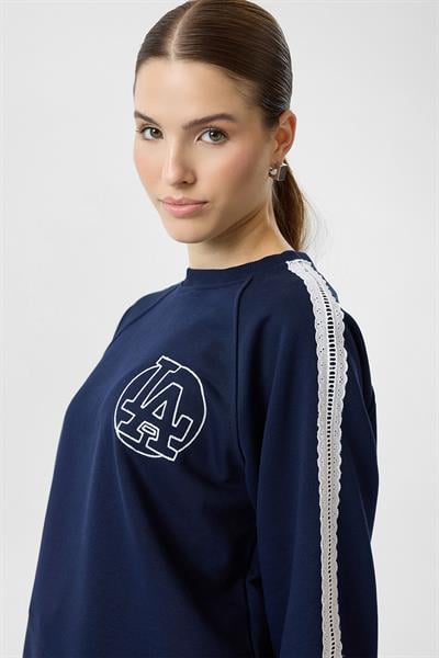 Brode Şeritli Sweatshirt