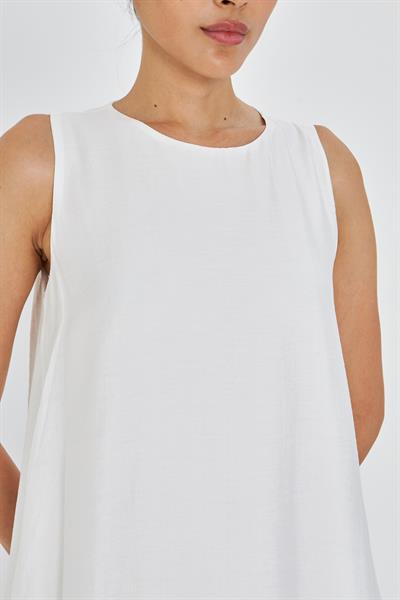 Sıfır Kol Balon Etekli Elbise