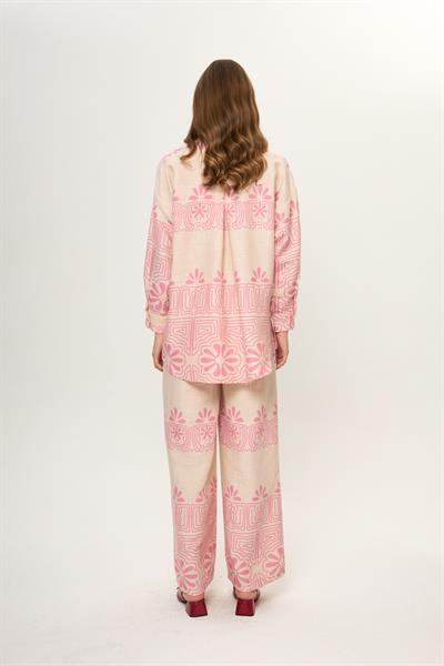 Yaprak Desenli Pamuklu Pantolon