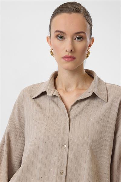 Çizgili Pullu Gömlek