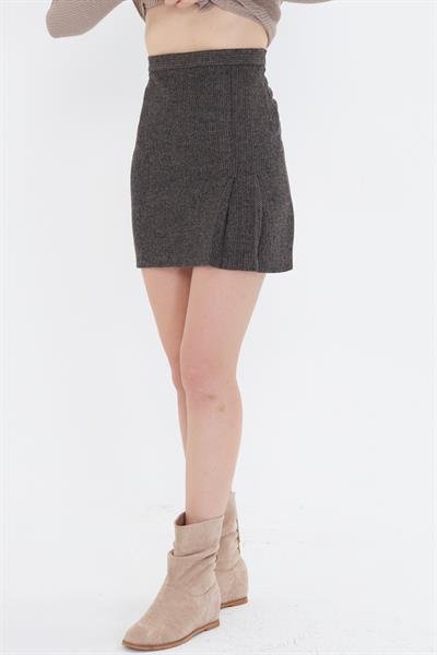 Balıksırtı Desenli Kısa Etek 