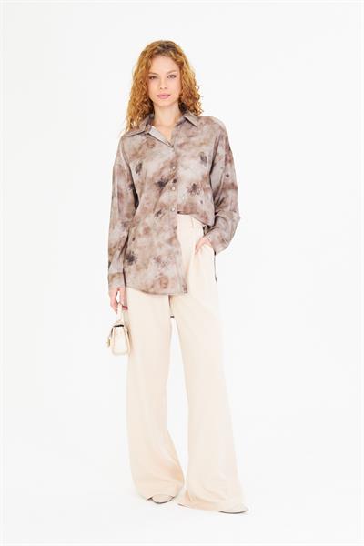 Baskılı Taşlı Modal Gömlek 