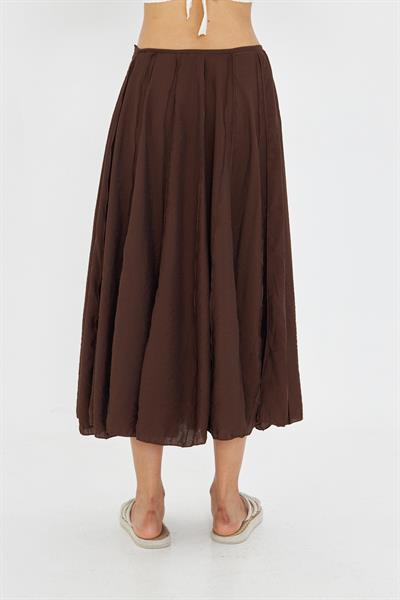 Parçalı İnce Midi Etek