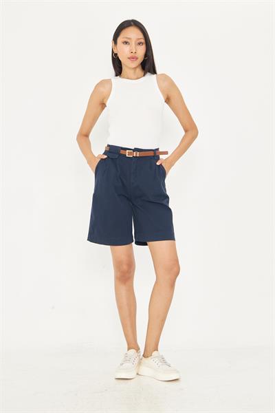 Kemerli Bermuda Şort