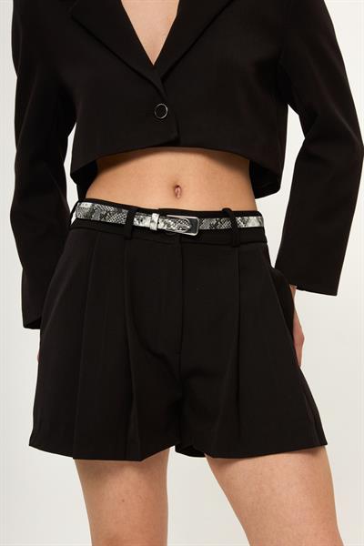 Pileli Poliviskon Şort