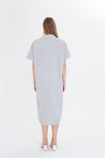 Beli İpli Gofre Elbise 