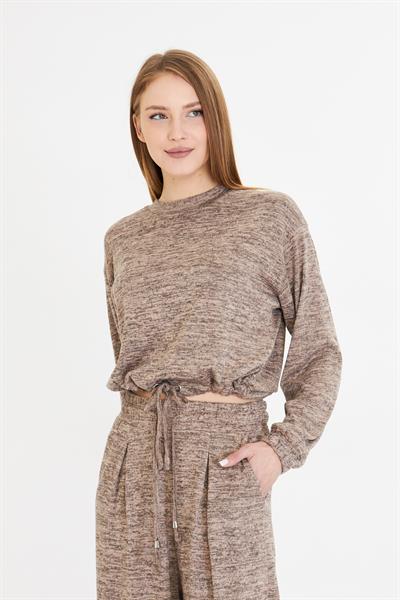 Beli Kuş Gözlü Triko Bluz 