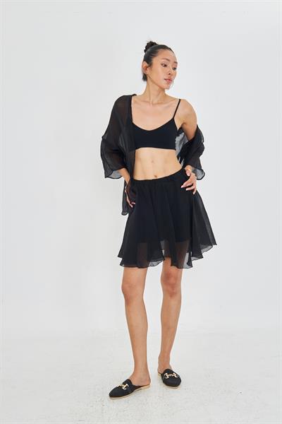 Beli Lastikli Kırışık Şort Etek