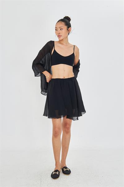 Beli Lastikli Kırışık Şort Etek