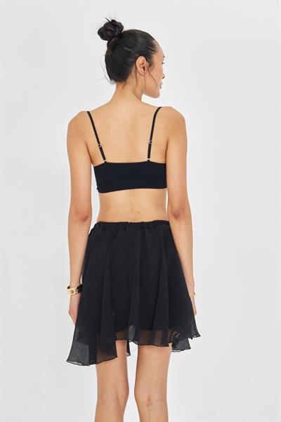 Beli Lastikli Kırışık Şort Etek