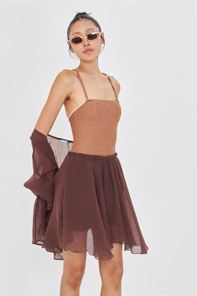 Beli Lastikli Kırışık Şort Etek