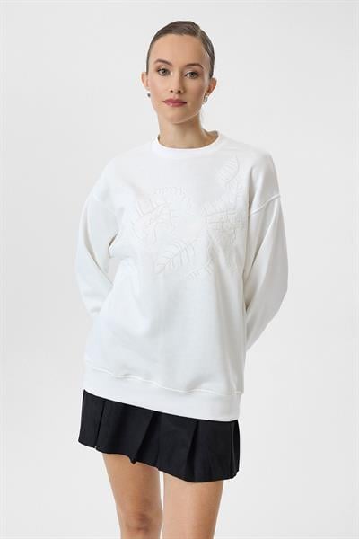 Yaprak Nakışlı Sweatshirt