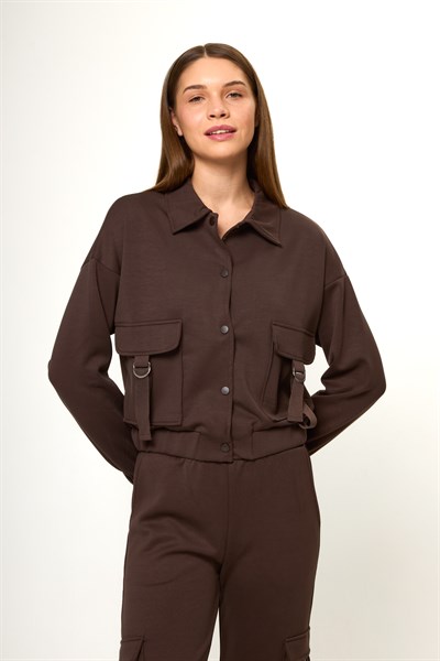 Cepli Çıtçıtlı Modal Ceket