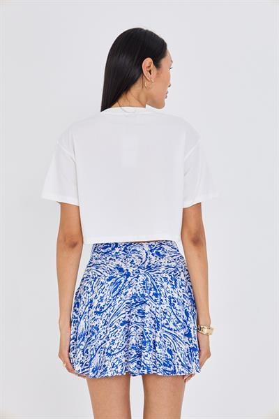 Bisiklet Yaka Crop T-Shirt