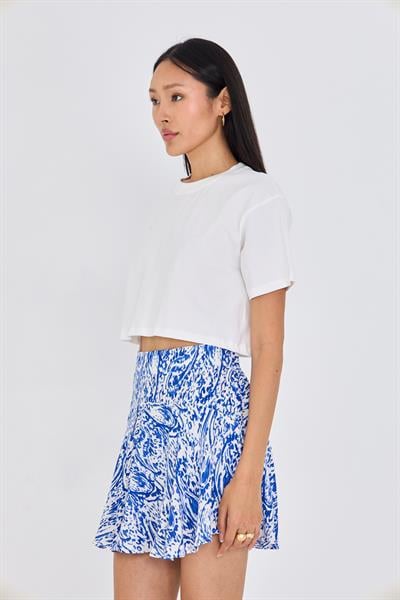 Bisiklet Yaka Crop T-Shirt