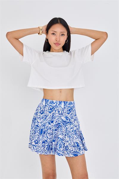 Bisiklet Yaka Crop T-Shirt