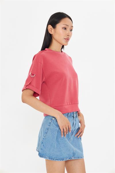 Bisiklet Yaka Duble Kol Modal T-Shirt