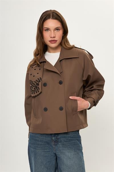 Nakışlıi Kısa Trençkot