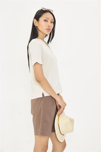 V Yaka Oversize Modal T-Shirt