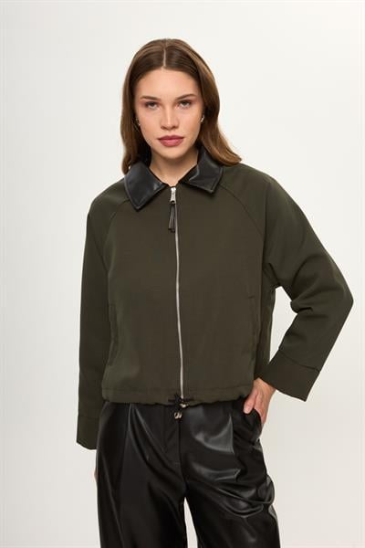 Deri Yakalı Ceket
