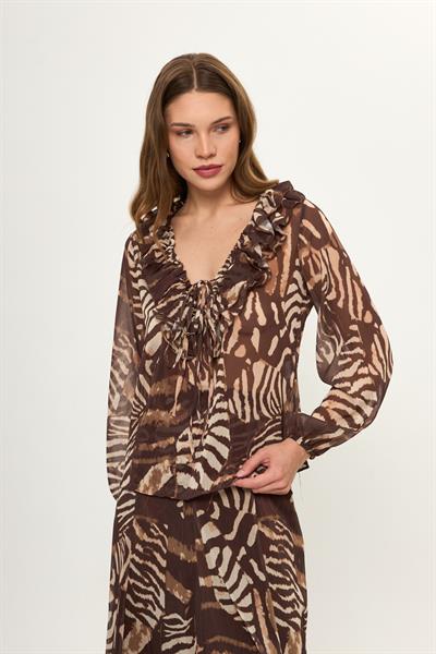 Fırfırlı Şifon Bluz