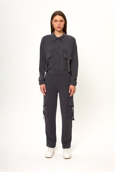 Cepli Çıtçıtlı Modal Ceket